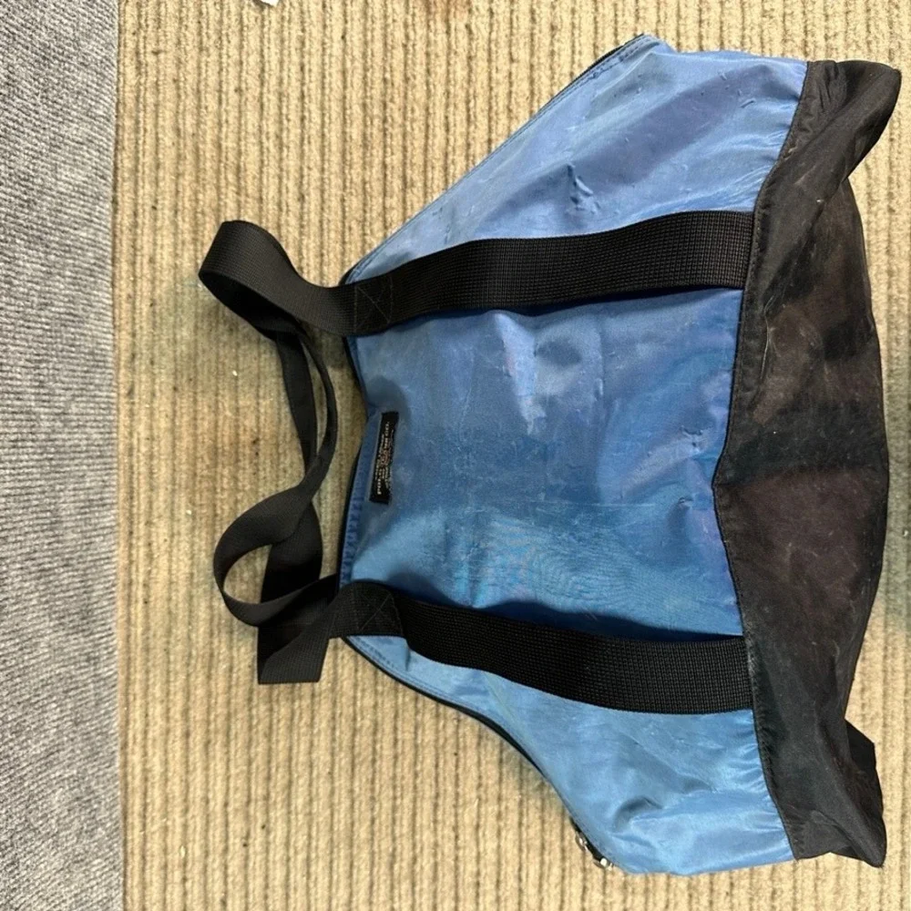 Ralph Lauren Polo Jeans Co Duffel Bag Blue Black Nylon Vintage Travel Gym Tote